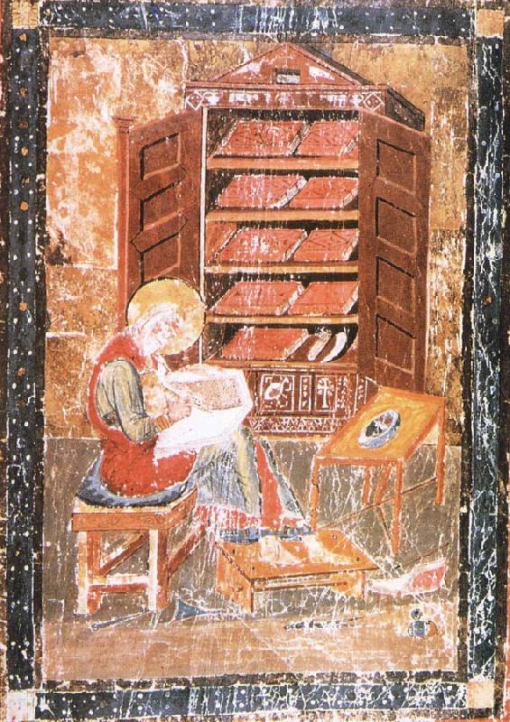 unknow artist The prophet Ezra works Begin the saint documents, from the Codex Amiatinus, Jarrow Spain oil painting art